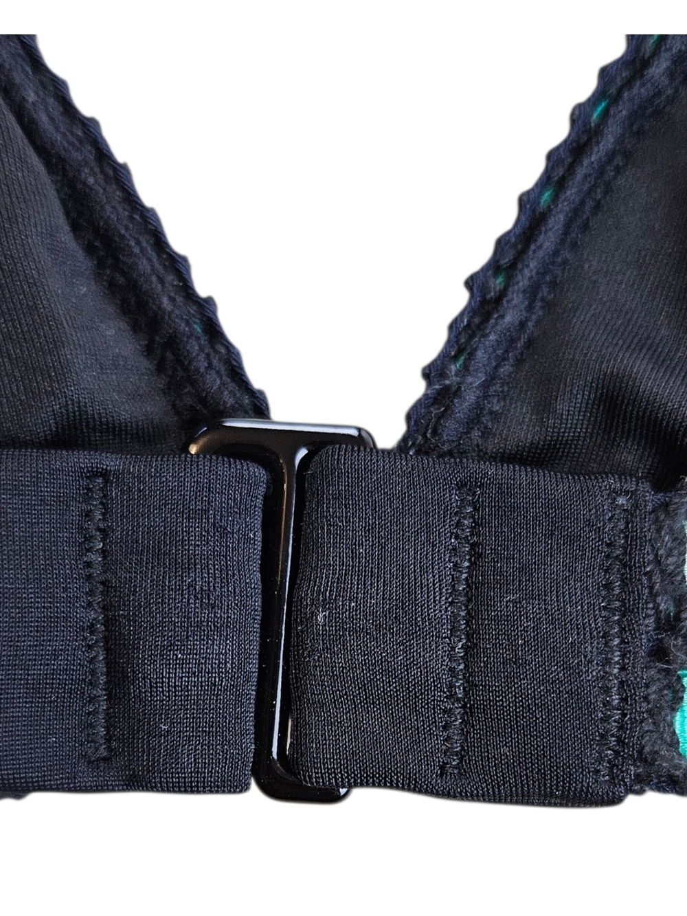 Victoria's Secret Black Bikini Top with Teal & Light Blue Trim Size XS - Picture 3 of 10